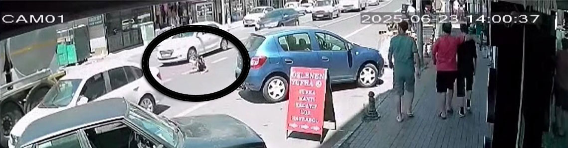 Bisikletliye araba çarptı! İşte o anlar
